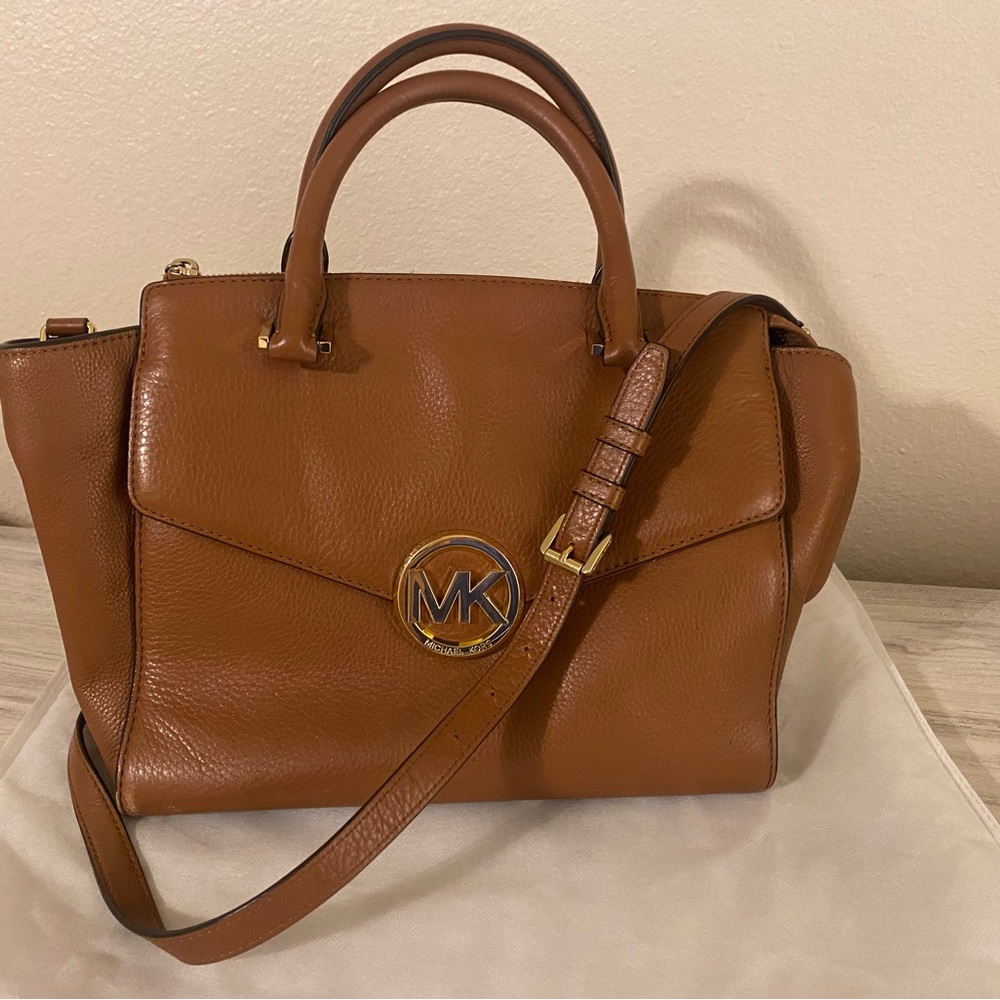 Michael Kors Brown Satchel with Winged Design